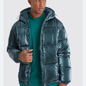 Zara Men's Metallic Puffer Jacket